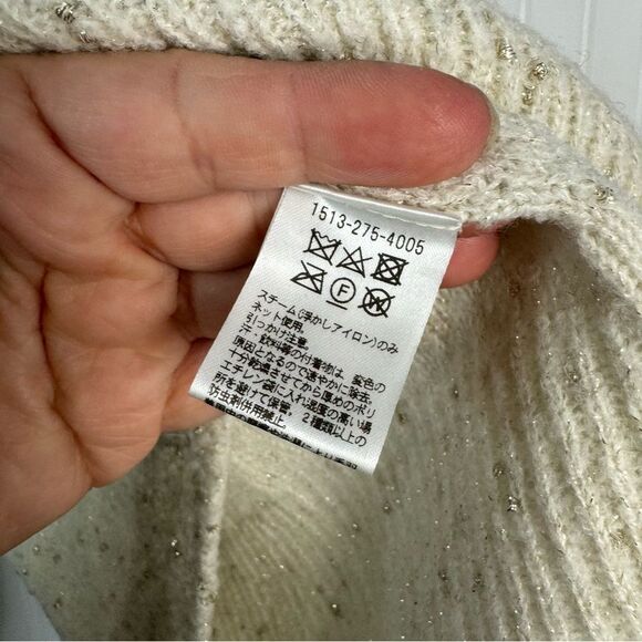 United Arrows Sweater Beaded Embellished Cream Long Sleeve Cozy Women - Picture 12 of 12